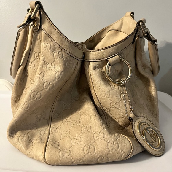 GUCCI Cream Leather Sukey Guccisima Tote Handbag 100% authentic guaranteed - Picture 4 of 17